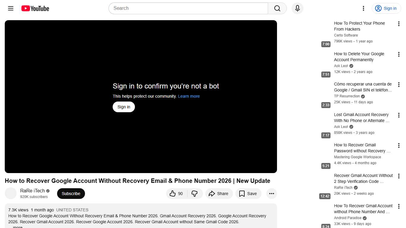 How to Recover Google Account Without Recovery Email & Phone Number 2026 | New Update - YouTube